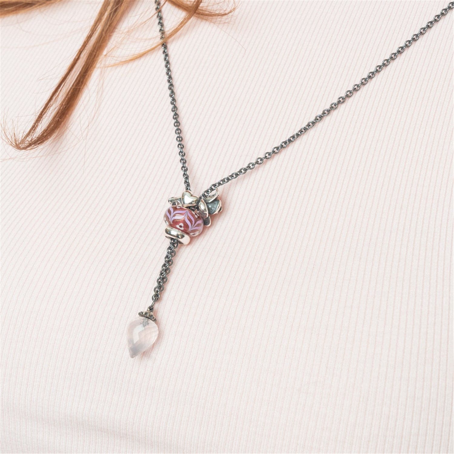 Fantasy Necklace with Rose Quartz 60 cm 2