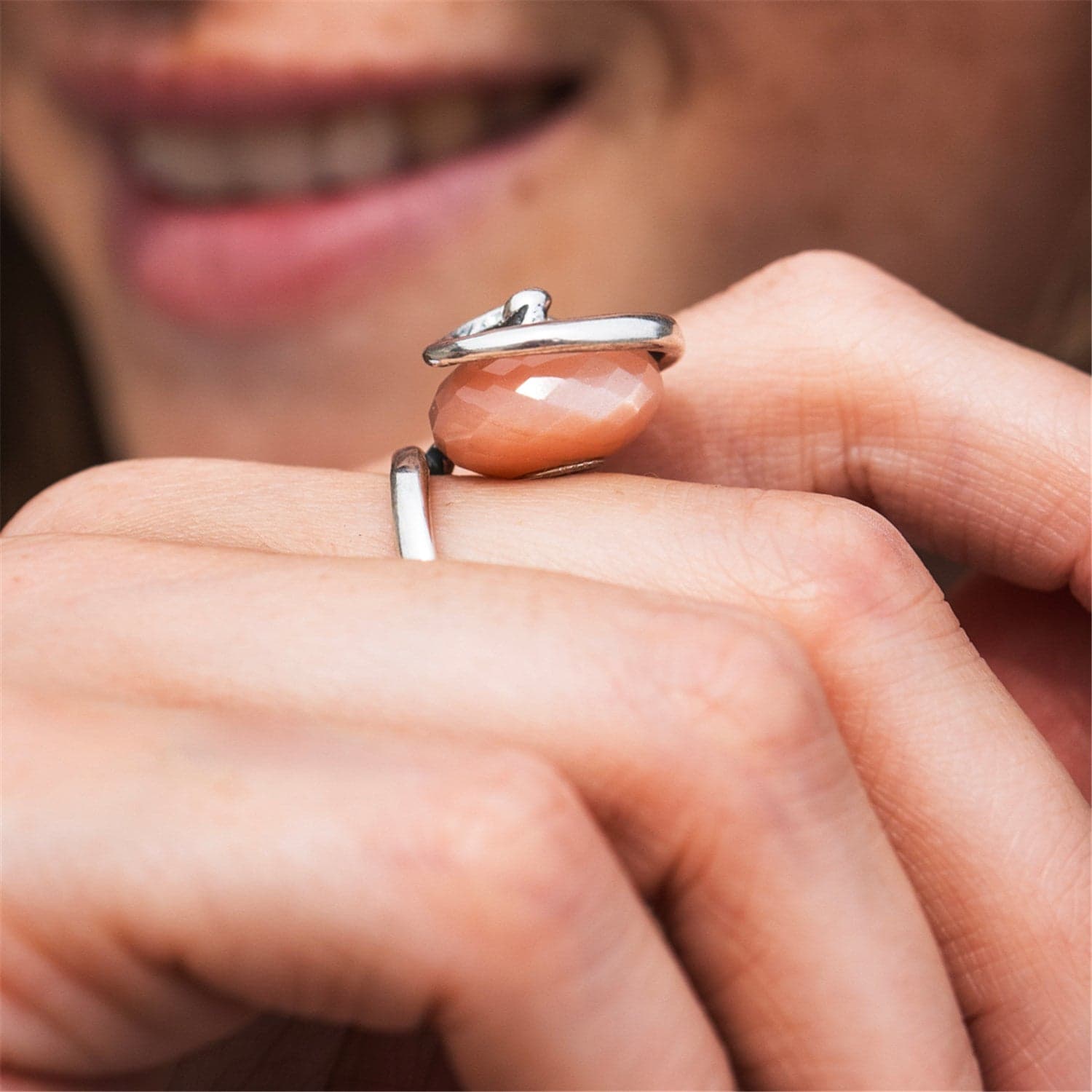 Feldspar Moonstone Elegant Fantasy Ring - 8 4