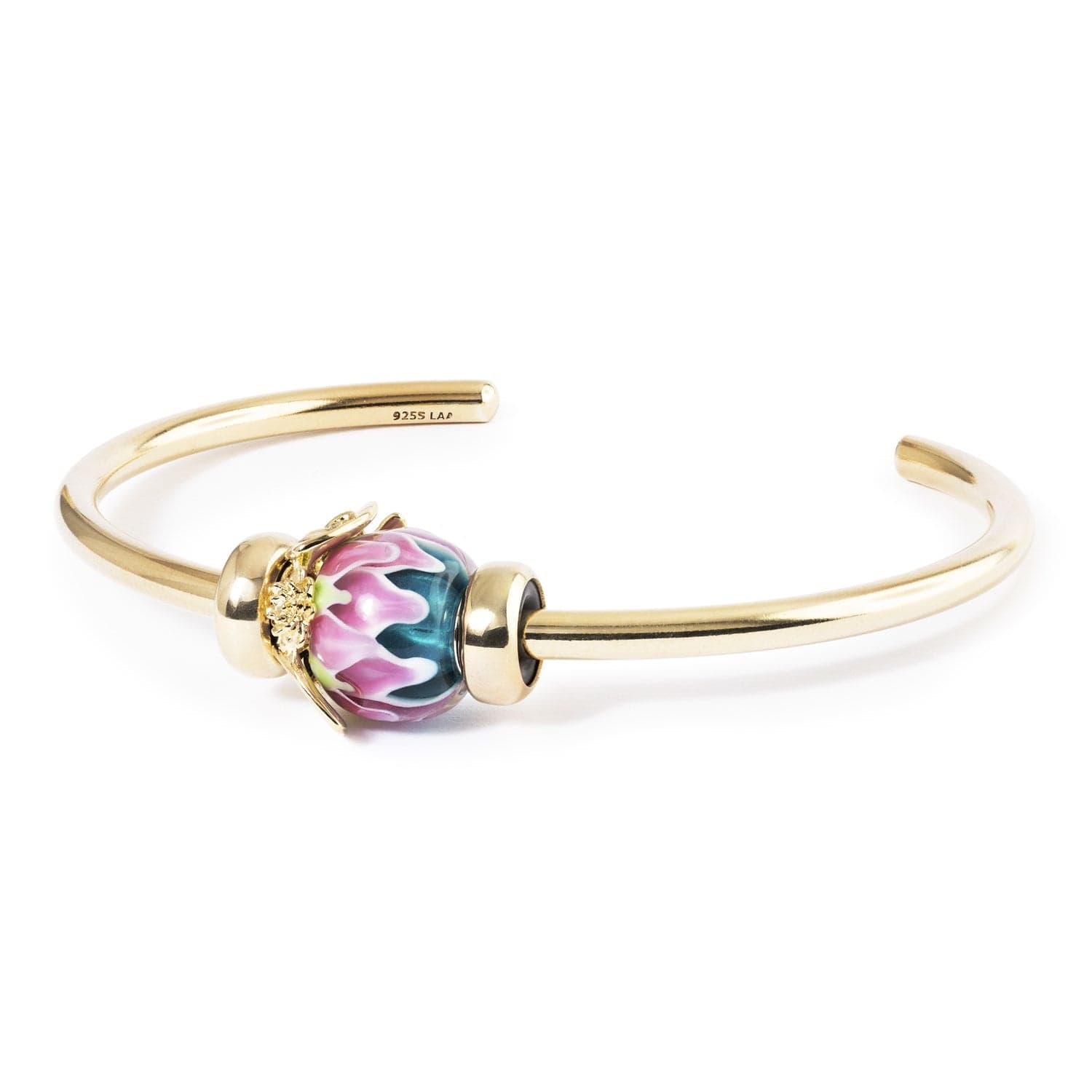 Mother's Lily & Cradle Gold Plated Bangle - L
