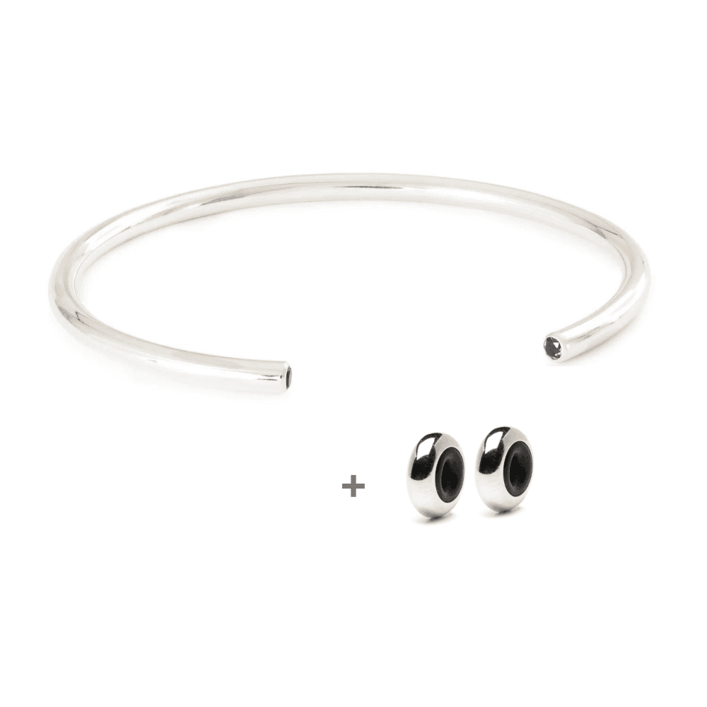 Power Bangle with Silver Spacers (2 pcs) - L