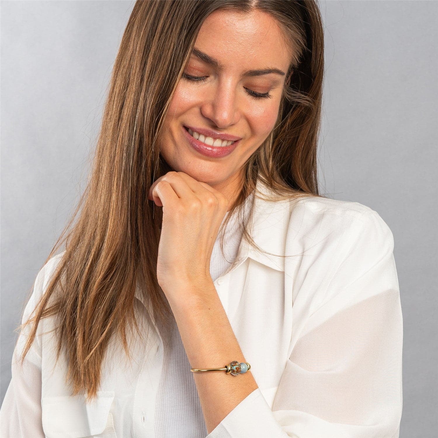 Round Light Blue Agate Bead 6